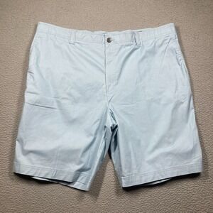 True Nation NEW Shorts Men's 48 Light Blue 10.5 Inseam Flex Waist Flat Front